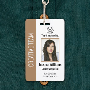 Badge d'identité professionnel personnalisé marron