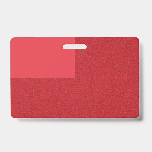 Badge d'identité texturée rouge tomate fractionnée (Avant)