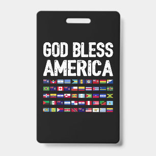 Badge Dieu Bénisse l'Amérique Tous Pays Fierté Latino I