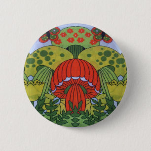 Badge d'impression du champignon hippie vintage Re