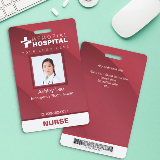 Badge d'infirmière en Bourgogne avec photo et code (Créateur téléchargé)