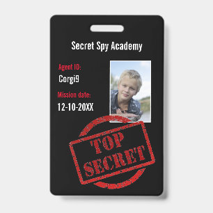 Badge d'invitation d'agent secret de la fête d'esp