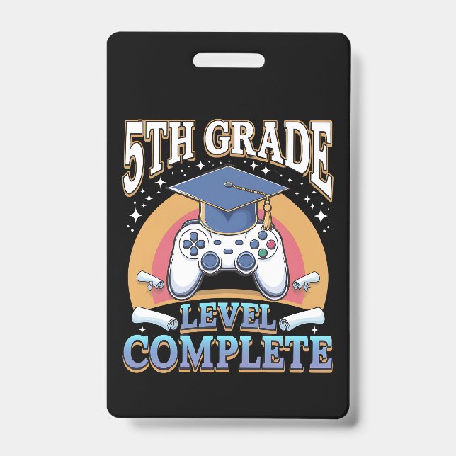 Badge Diplômé de 5e année Niveau Complète Diplômé de jeu (Avant)