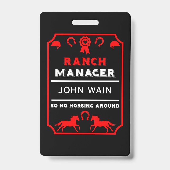 Badge Directeur de ranch d'équitation (Avant)