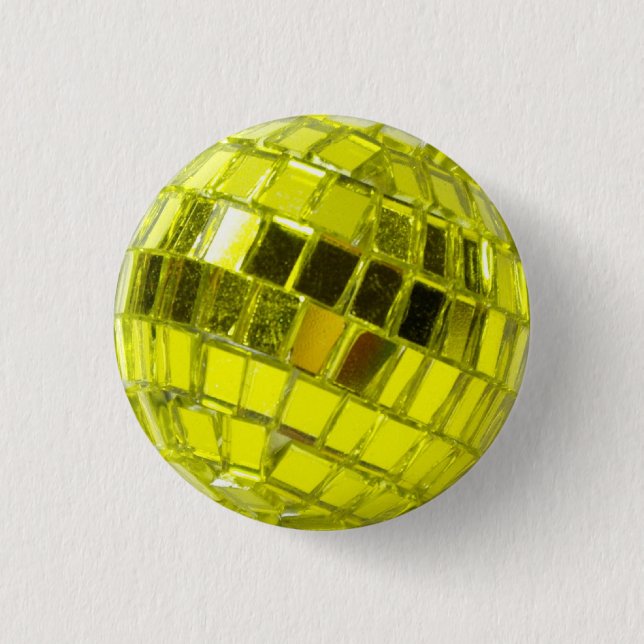 Badge Disco - Mini Boule à Facettes Vert Anis (Devant)