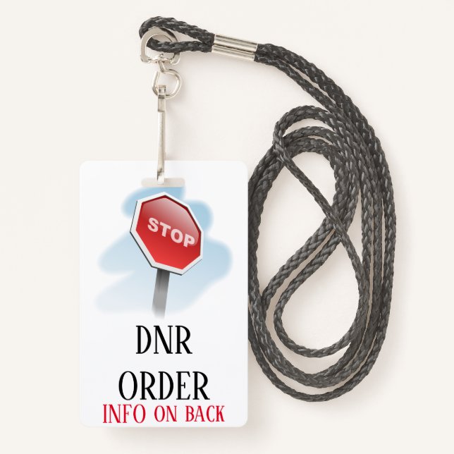 Badge DNR avec cordon (Devant avec lanière)