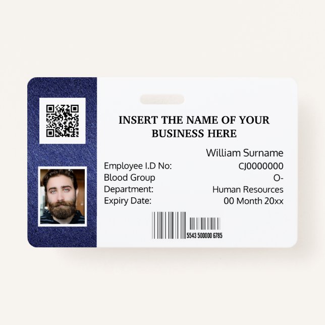 Badge do-it-yourself carte d'identité classique simple l (Devant)