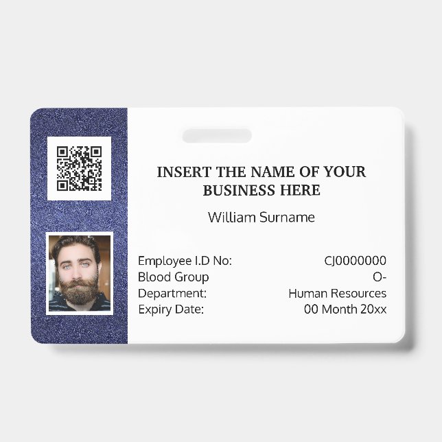 Badge do-it-yourself carte d'identité classique simple l (Avant)