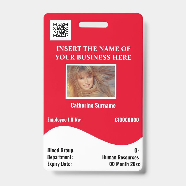 Badge DO-IT-YOURSELF carte d'identité de l'employé vague (Avant)