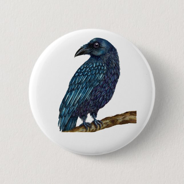 Badge d'oiseau Blue Raven (Devant)