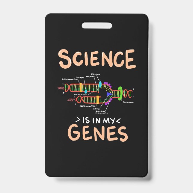 Badge Don de scientifique | La science est dans mes gène (Avant)