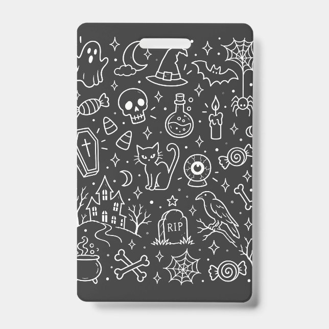 Badge Doodle Halloween en retour (Avant)