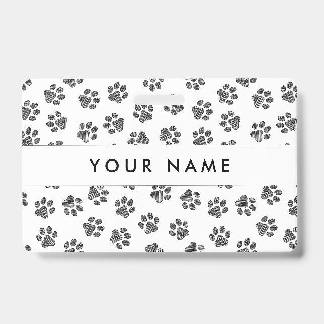 Badge Doodle Paws, Pattes de Chien, Pattes de Chat, Patt (Avant)