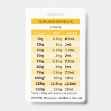 Doses rapides RE : Paralyse Vecuronium et Rocuroni
