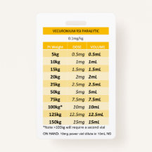 Doses rapides RE : Paralyse Vecuronium et Rocuroni