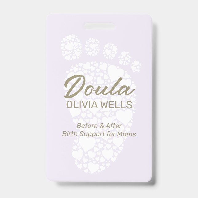 Badge Doula accouchement | Pied de bébé Coach post-partu (Avant)