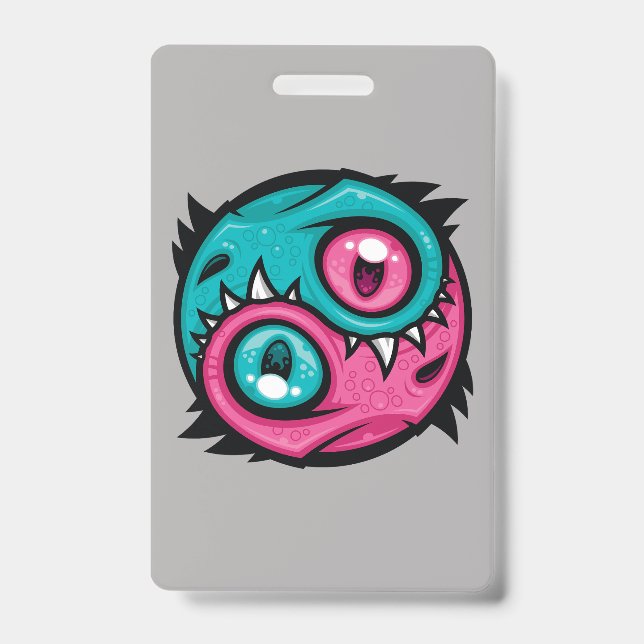 Badge Dragons Yin Yang Rose et Sarcelle (Avant)