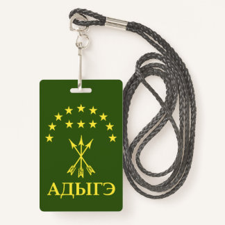 Badge Drapeau Adiga Design Pour Cerkess Circassien - Adi