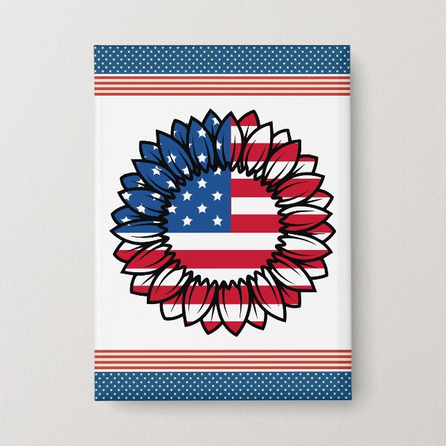 Badge Drapeau américain Tournesol-32222 (Recto)