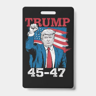 Badge Drapeau américain Trump 45 47 Vintage Rétro USA