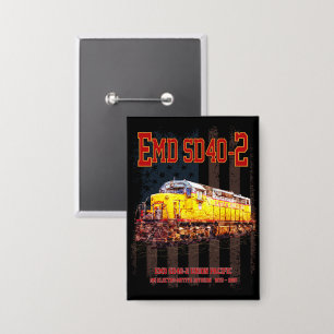 Badge Drapeau américain vintage EMD SD40-2 Locomotive di