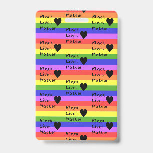 Badge Drapeau Arc-en-ciel Black Lives Matter Texte LGBTQ