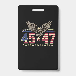 Badge Drapeau d'aigle américain vintage Trump 45 47 USA