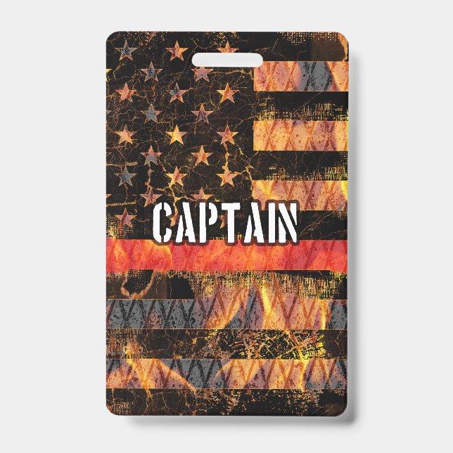 Badge Drapeau de capitaine pompier (Avant)