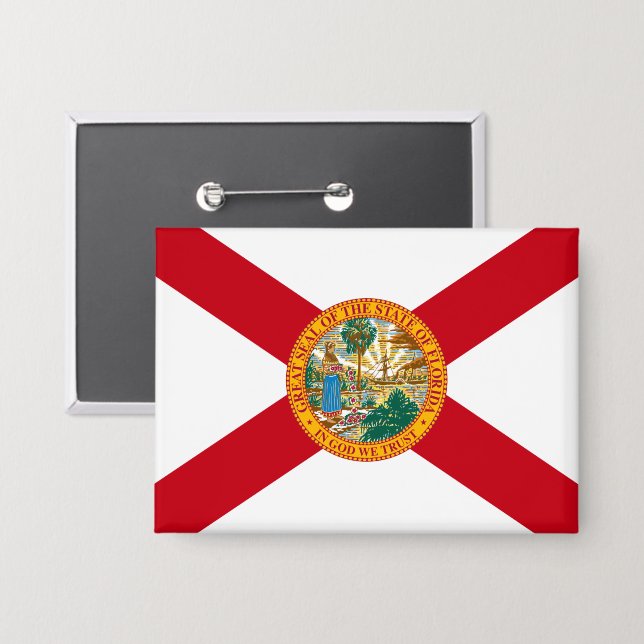 Badge Drapeau de Floride : L'état de soleil des Floridie (Recto/Verso)