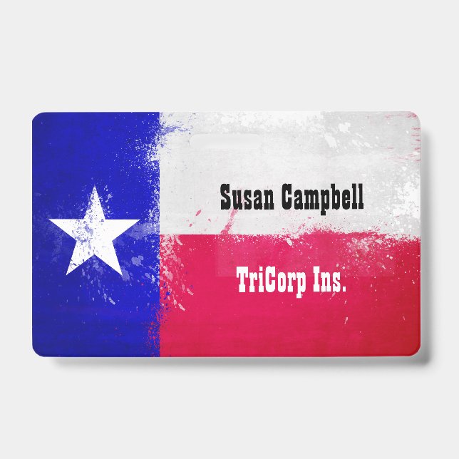 Badge Drapeau de l'État du Texas en détresse (Avant)