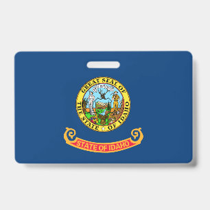 Badge Drapeau de l'Idaho : Etat de Gem, Amérique Montagn