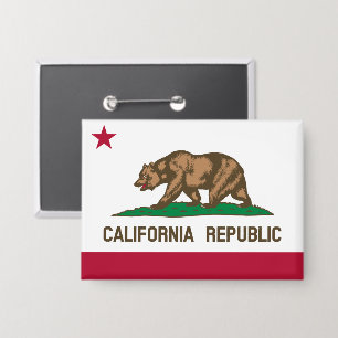 Badge Drapeau de l'ours de Californie : État de Cali Gol