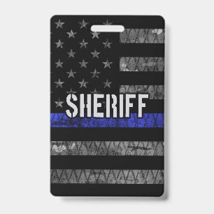 Badge Drapeau de police du shérif en détresse