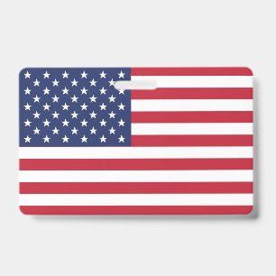 Badge Drapeau des États-Unis qui flotte haut : symbole d