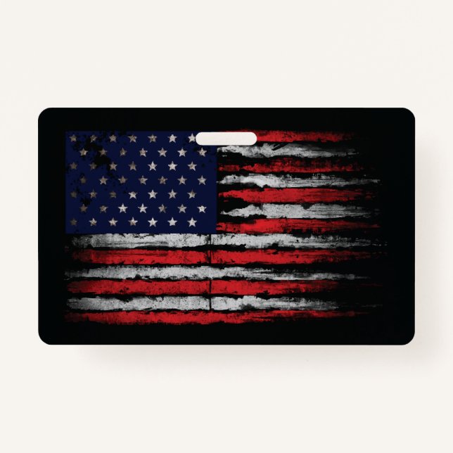 Badge Drapeau Grunge U.S.A (Devant)