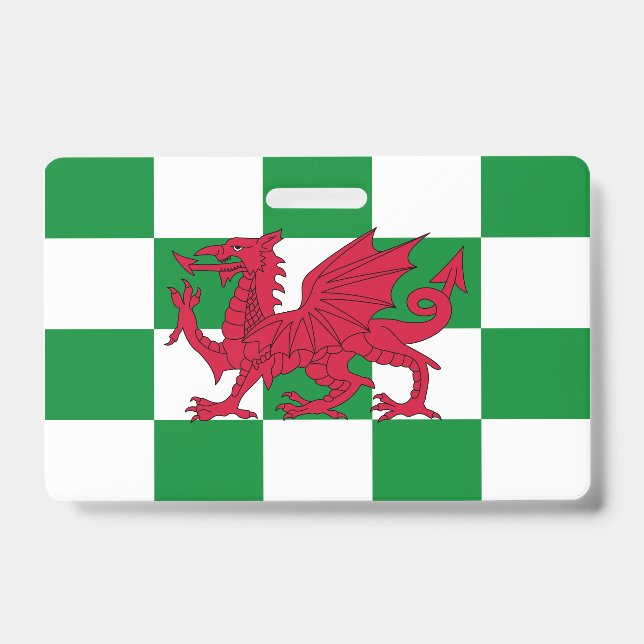 Badge Drapeau mystique de dragon celtique rouge du Pays  (Avant)