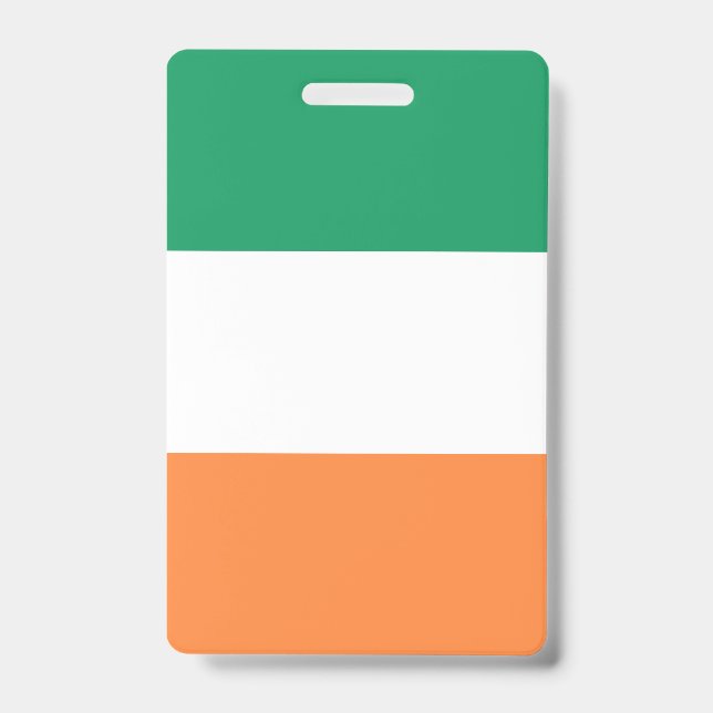 Badge Drapeau national d'Irlande, norme irlandaise, bann (Avant)