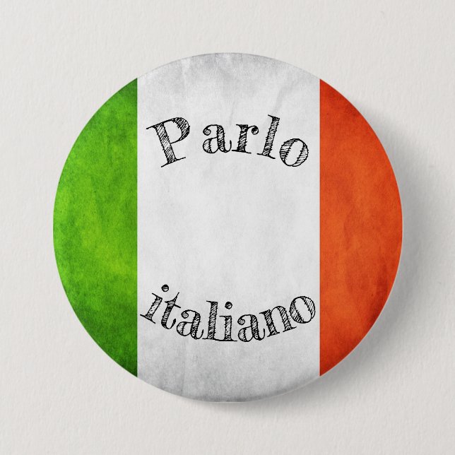 Badge drapeau parlo italiano (Devant)
