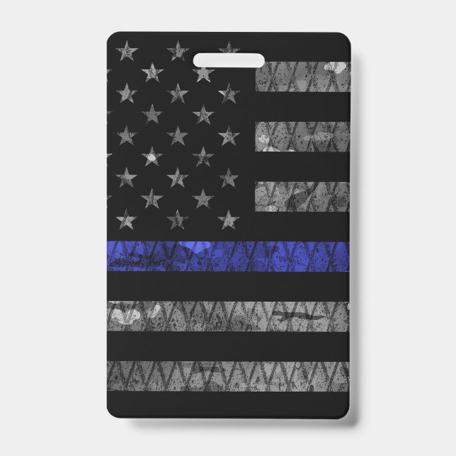 Badge Drapeau Police Thin Blue Line (Avant)