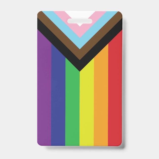 Badge Drapeau progressiste LGBTQIA (Avant)