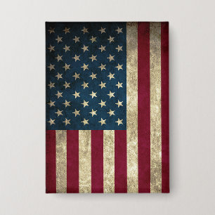 Badge Drapeau Rétro des États-Unis 