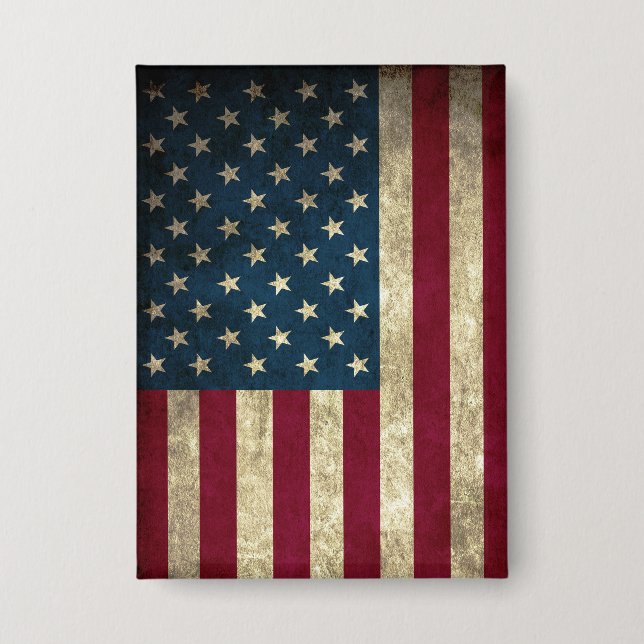 Badge Drapeau Rétro des États-Unis  (Recto)