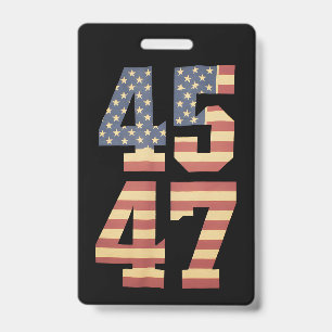 Badge Drapeau Trump 45 47 Vintage Amérique USA