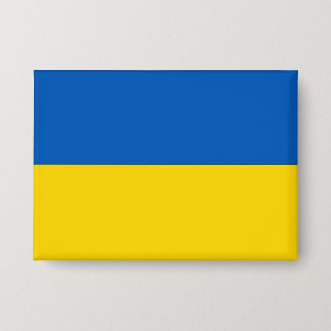 Badge Drapeau ukrainien. Soutenez l'Ukraine. Bouton (Recto)