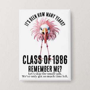 Badge Drôle de Flamant Rose Personnalisé Réunion des 40