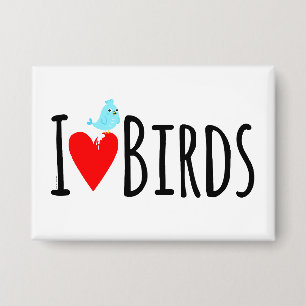 Badge Drôle J'adore les oiseaux