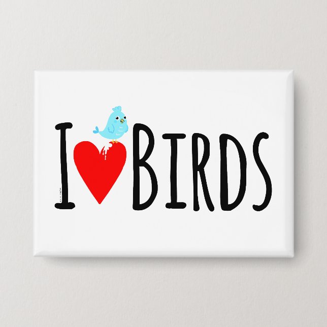 Badge  Drôle J'adore les oiseaux  (Recto)
