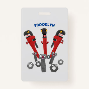 Badge Drôle outil monstre de clé humour dessin animé