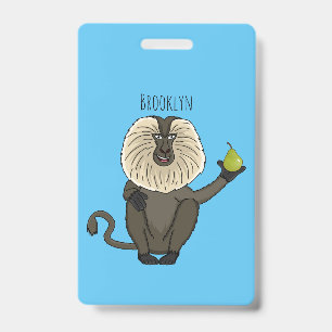 Badge Drôle singe-singe macaque à queue de lion