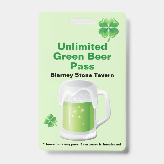 Badge du bar St. Patrick's Day (Avant)